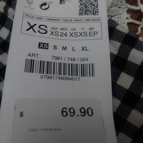 Sold Zara Gingham Checked Plaid blazer jacket - Picture 4 of 4